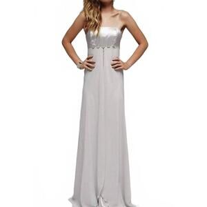 NEW MILANO FORMALS silken symphony gown in silver